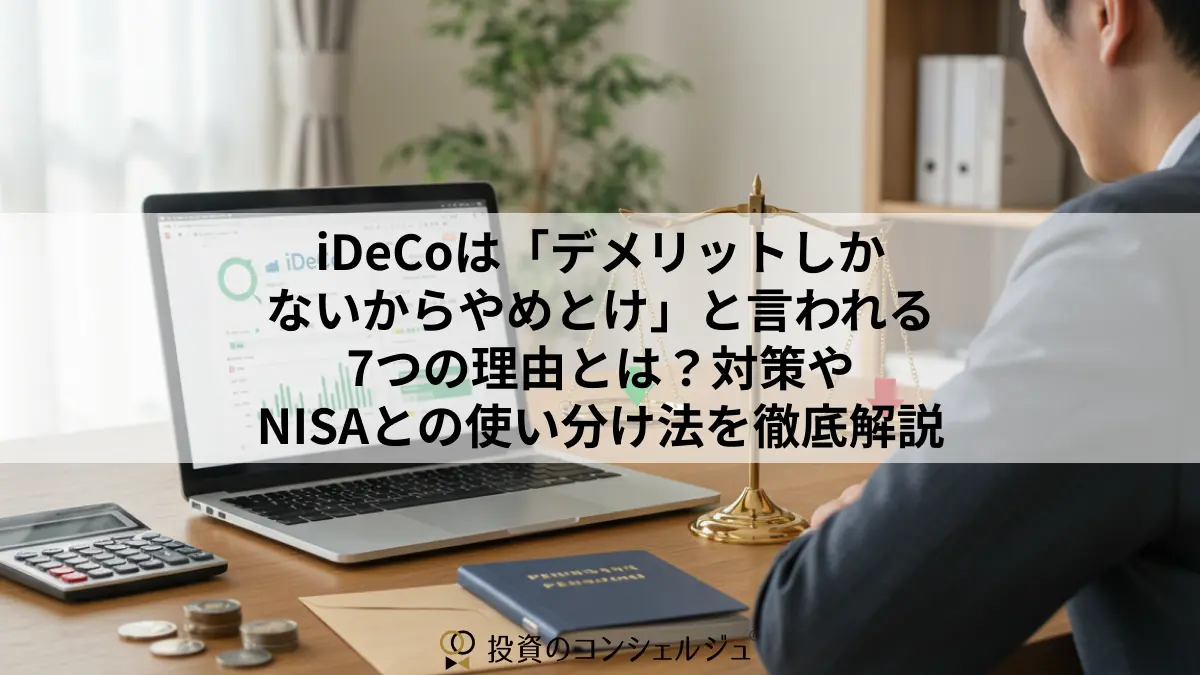 iDeCoは「デメリットしかないからやめとけ」と言われる7つの理由とは?対策やNISAとの使い分け法を徹底解説